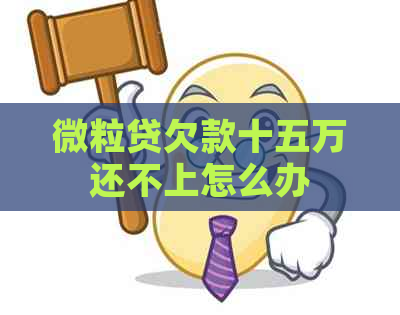 微粒贷欠款十五万还不上怎么办