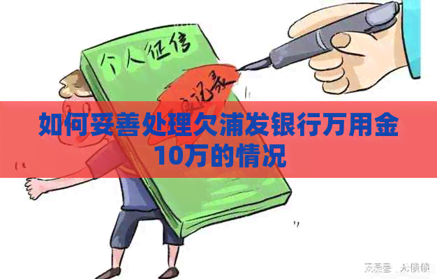 如何妥善处理欠浦发银行万用金10万的情况