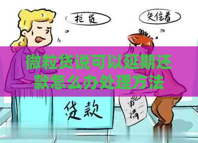 微粒贷说可以延期还款怎么办处理方法