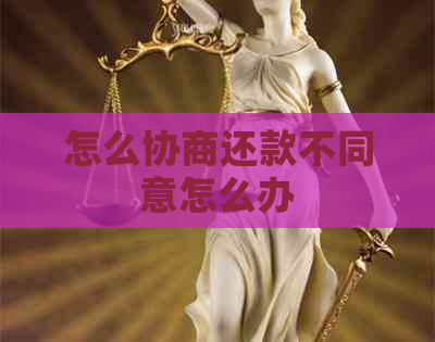 怎么协商还款不同意怎么办