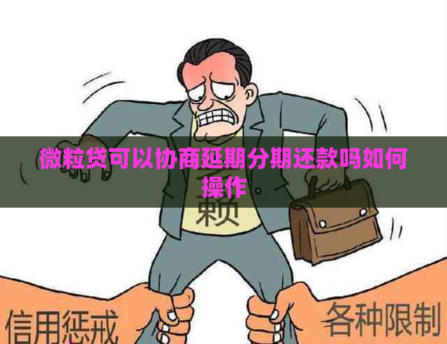 微粒贷可以协商延期分期还款吗如何操作