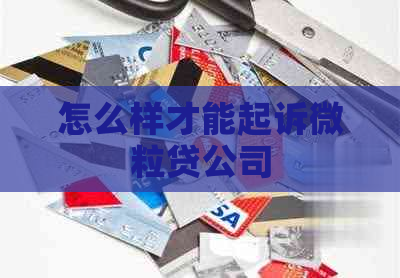 怎么样才能起诉微粒贷公司