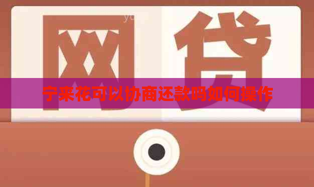 宁来花可以协商还款吗如何操作