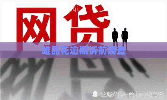 唯品花逾期诉前调查