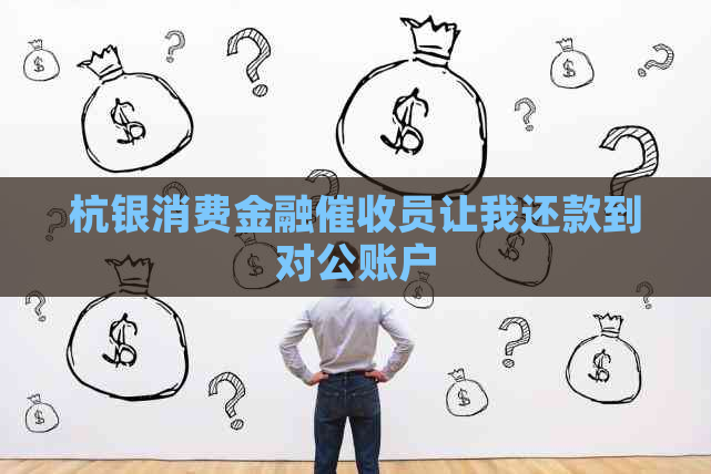 杭银消费金融员让我还款到对公账户