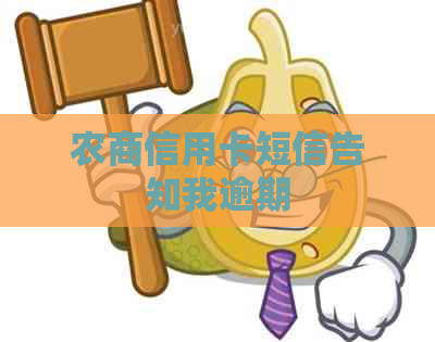 农商信用卡短信告知我逾期