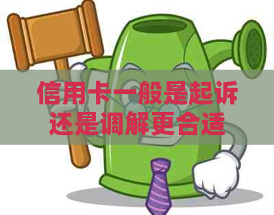 信用卡一般是起诉还是调解更合适