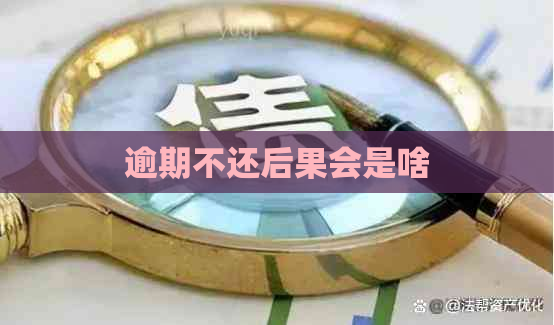 逾期不还后果会是啥