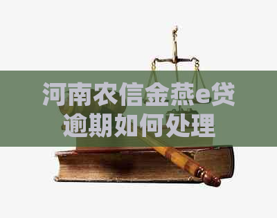 河南农信金燕e贷逾期如何处理