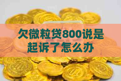 欠微粒贷800说是起诉了怎么办