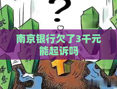 南京银行欠了3千元能起诉吗