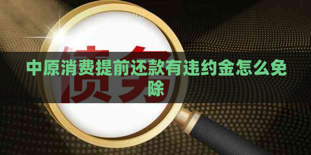 中原消费提前还款有违约金怎么免除