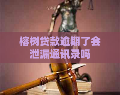 榕树贷款逾期了会泄漏通讯录吗