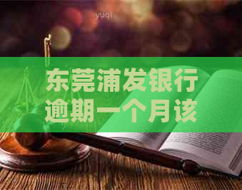 东莞浦发银行逾期一个月该怎么办