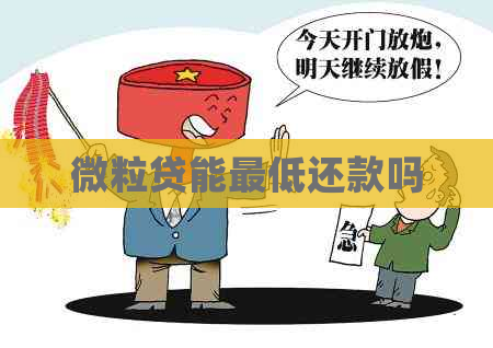微粒贷能更低还款吗