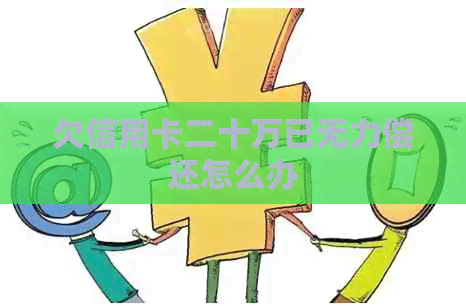 欠信用卡二十万已无力偿还怎么办
