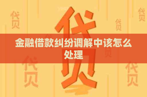 金融借款纠纷调解中该怎么处理