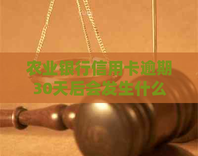农业银行信用卡逾期30天后会发生什么