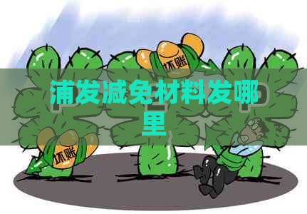 浦发减免材料发哪里