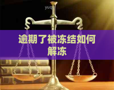 逾期了被冻结如何解冻 逾期了被冻结如何解冻