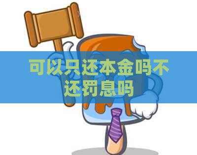 可以只还本金吗不还罚息吗