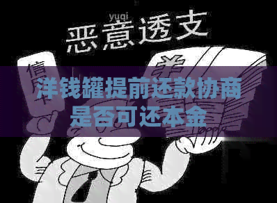 洋钱罐提前还款协商是否可还本金