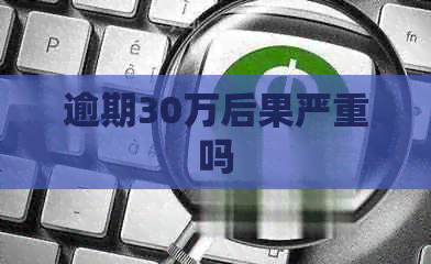 逾期30万后果严重吗
