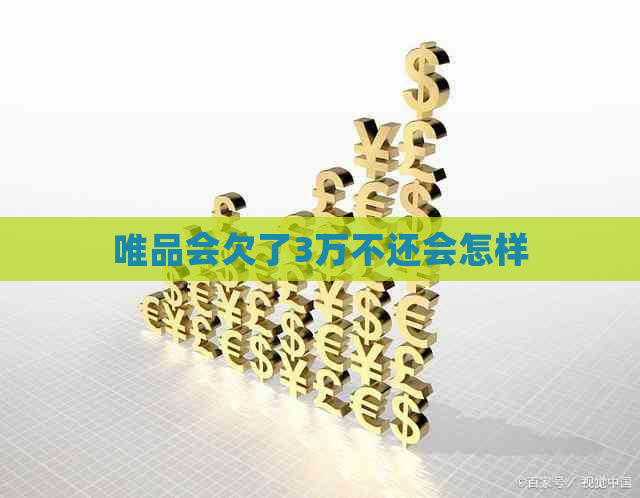 唯品会欠了3万不还会怎样