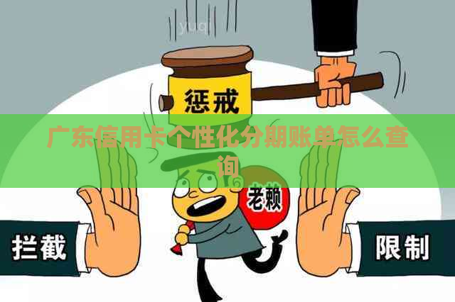 广东信用卡个性化分期账单怎么查询