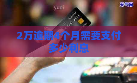 2万逾期4个月需要支付多少利息