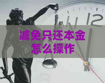 减免只还本金怎么操作