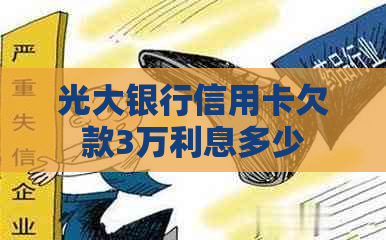 光大银行信用卡欠款3万利息多少