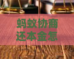 蚂蚁协商还本金怎么还的什么方法最有效