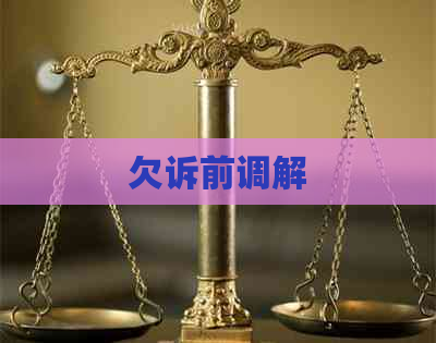欠诉前调解