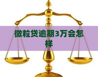微粒贷逾期3万会怎样