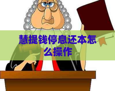 慧提钱停息还本怎么操作