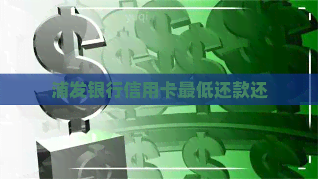 浦发银行信用卡更低还款还