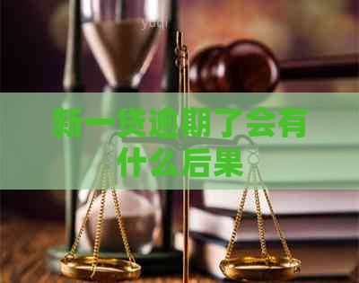 新一贷逾期了会有什么后果