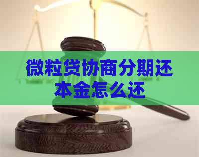 微粒贷协商分期还本金怎么还