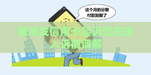 被浦发信用卡起诉现在进入诉前调解