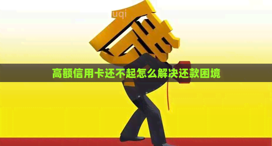 高额信用卡还不起怎么解决还款困境