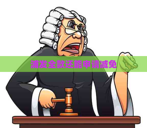 浦发全款还能申请减免