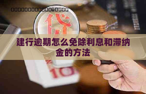 建行逾期怎么免除利息和滞纳金的方法