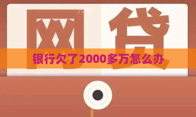 银行欠了2000多万怎么办