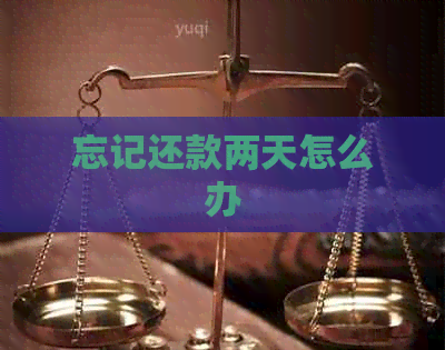 忘记还款两天怎么办