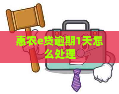 惠农e贷逾期1天怎么处理