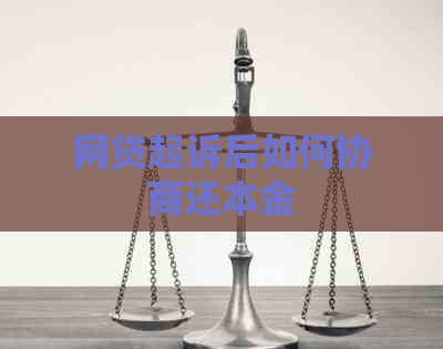 网贷起诉后如何协商还本金