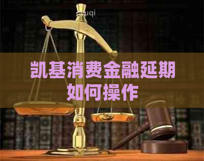 凯基消费金融延期如何操作