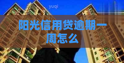 阳光信用贷逾期一周怎么