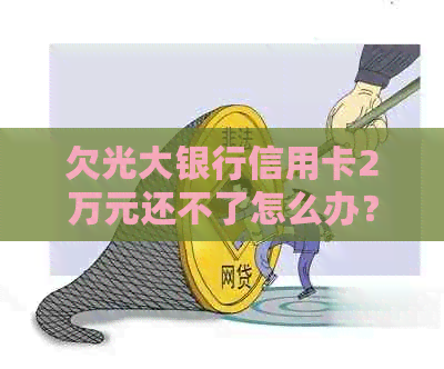 欠光大银行信用卡2万元还不了怎么办？如何办理还款？